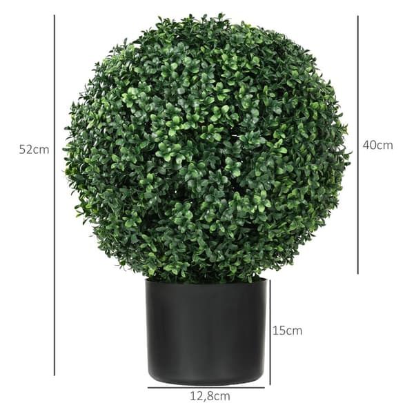 Kunstige planter, sett med 2 UV-bestandige kunstige planter i blomsterpotte, 52 cm bokstrær, stueplante for hage, stue, grønn