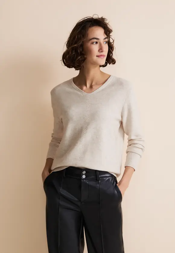 Basic Pullover - whisper cream melange
