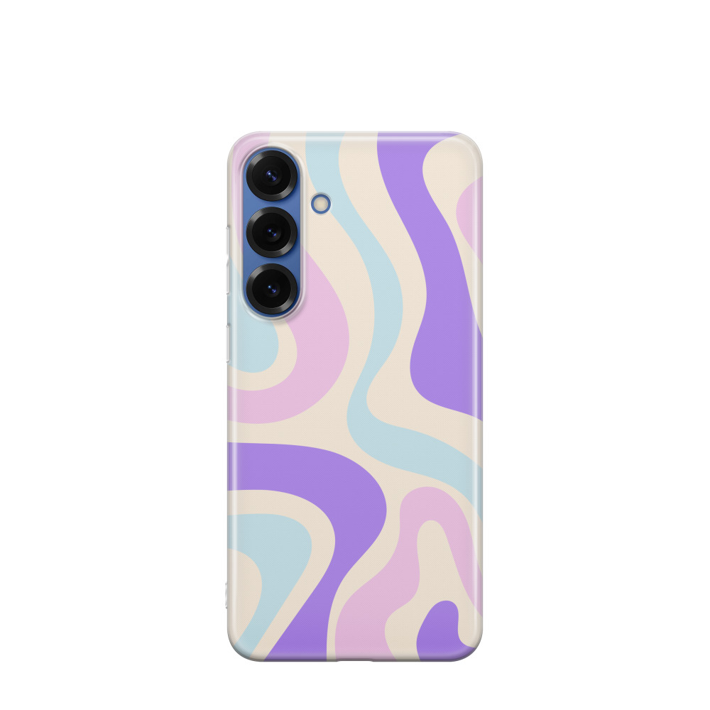Samsung Galaxy S25 Plus Gummi Hülle Pastellpfade - Lila-Violett