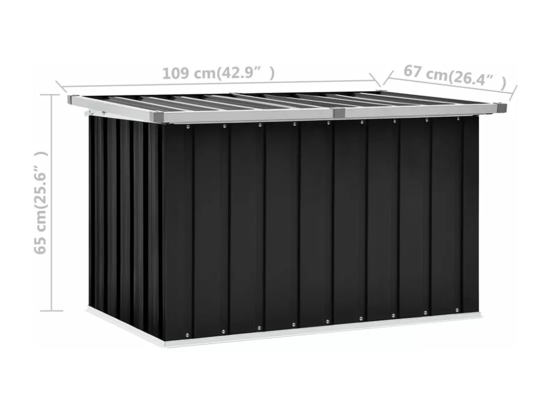 Prolenta Premium - Boîte de rangement de jardin Anthracite 109x67x65 cm