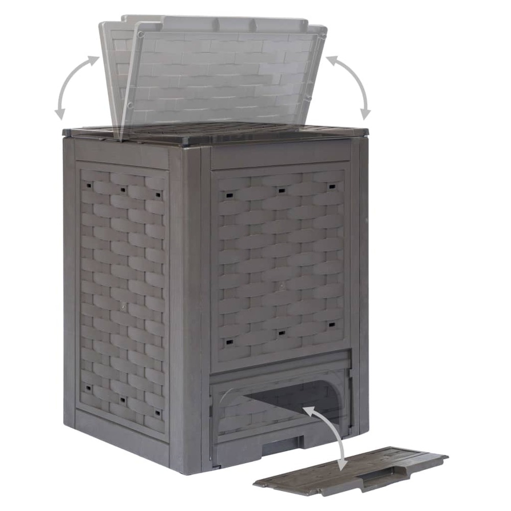Composteurs de jardin 3 pcs 60x60x83 cm 900 l plastique rotin