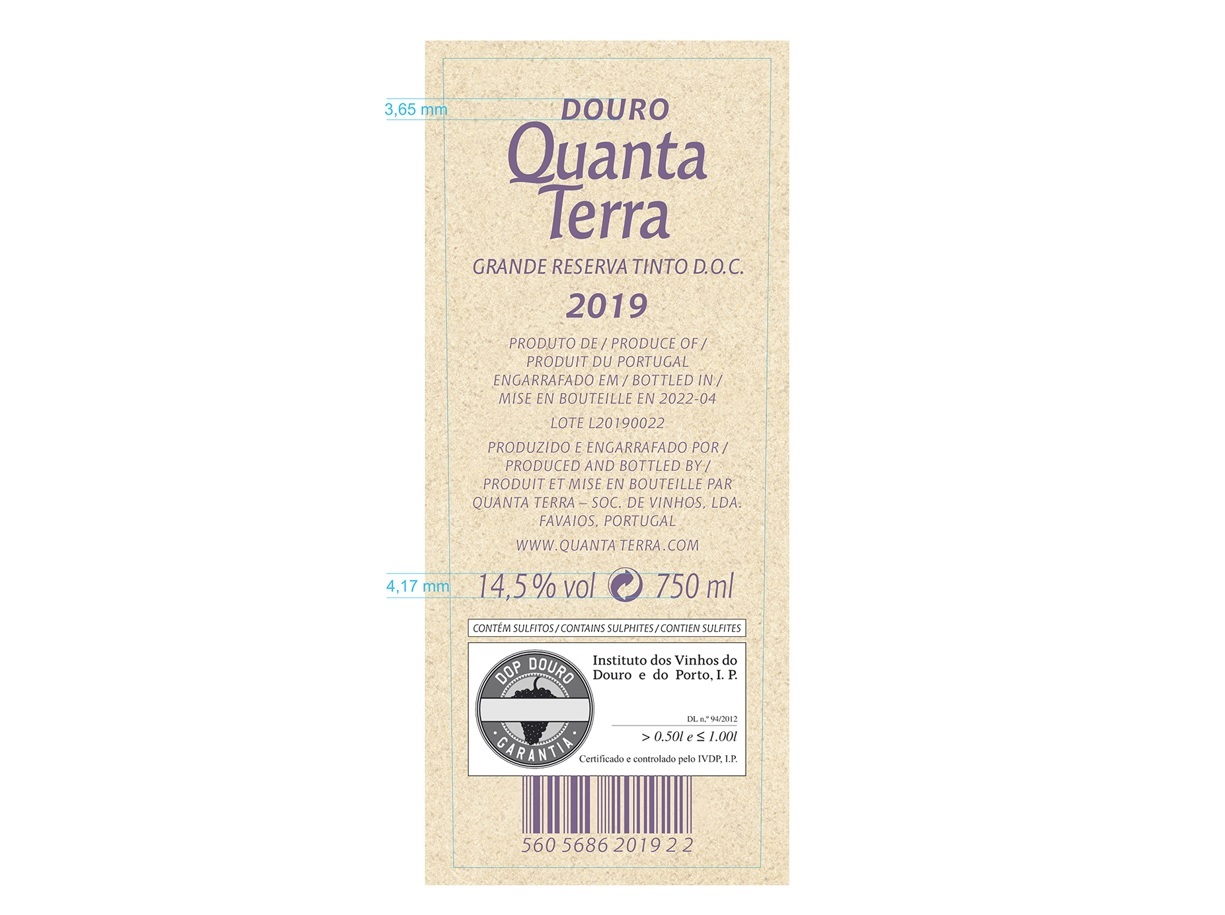 VINHO TINTO QUANTA TERRA GRANDE RESERVA DOURO 0.75L