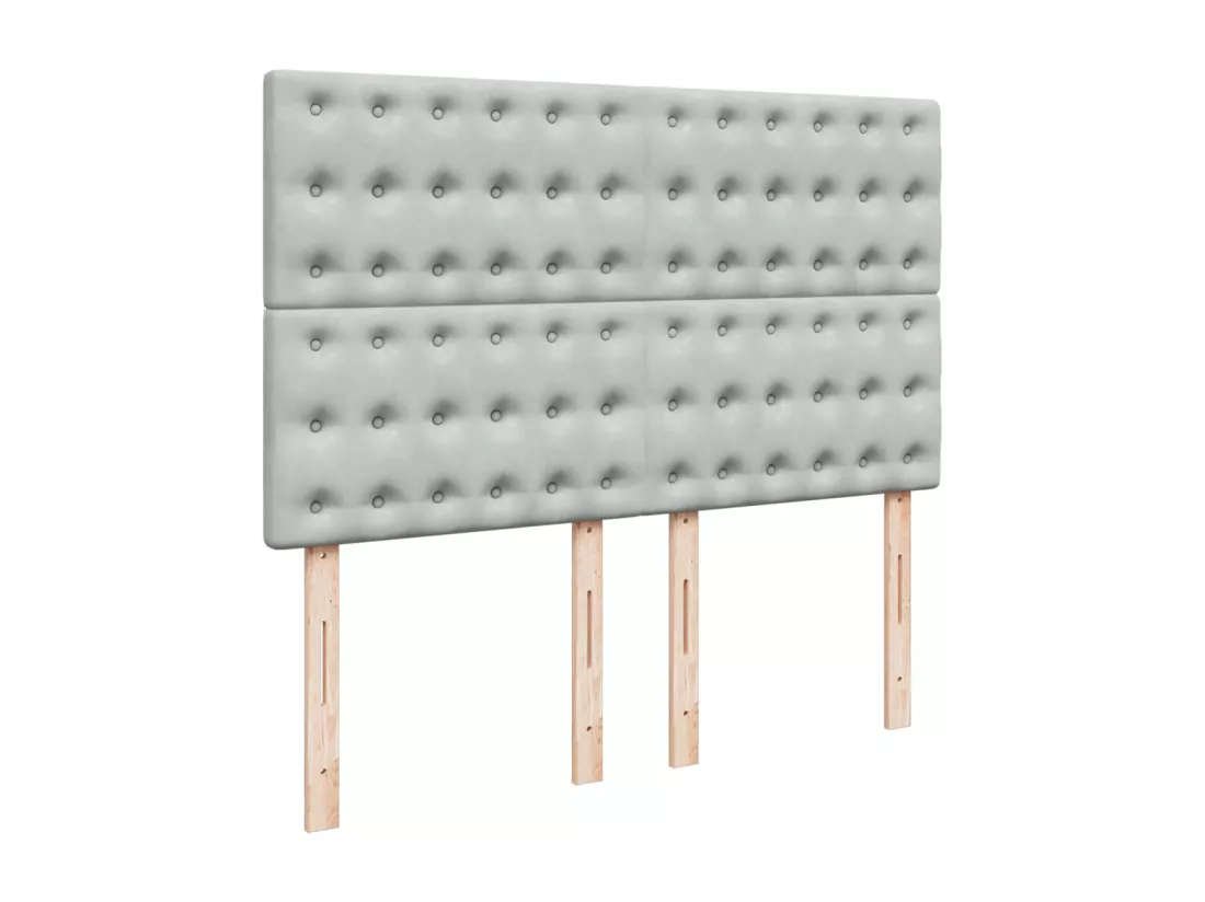 Sommier à lattes de lit et matelas Gris clair 140x190cm Velours
