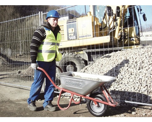 CAPITO Professionele Diepe Bak Kruiwagen EUROCAR 100 Liter Diepe Bak, Luchtbanden met Blokprofiel en Stalen Velg incl. Ergonomische Beukenhouten Handgrepen