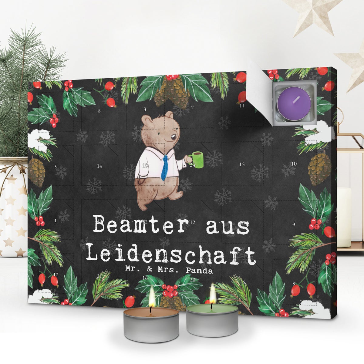 Mr. & Mrs. Panda Geurkaars Adventskalender Ambtenarenpassie - Zwart