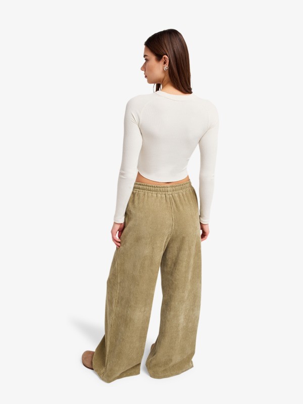 Lekeitio Knit Easy Wear/Coupe confortable - Pantalon en velours côtelé Vert Femme