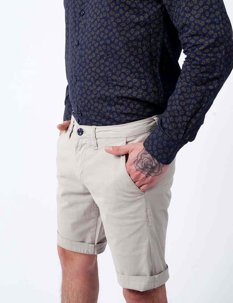 RECYCLED ART WORLD SHORT CHINO STRETCH BEIGE