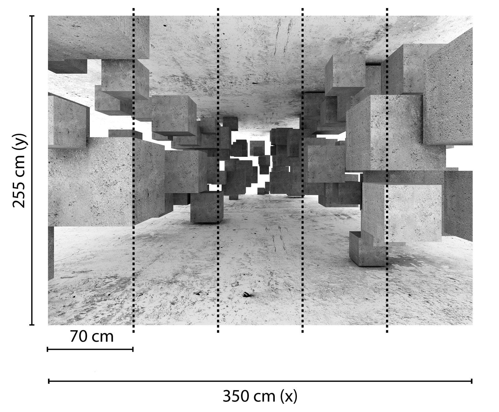 Fototapete DESIGNWALLS - grau-weiß - 3D-Art - 2,55 Meter