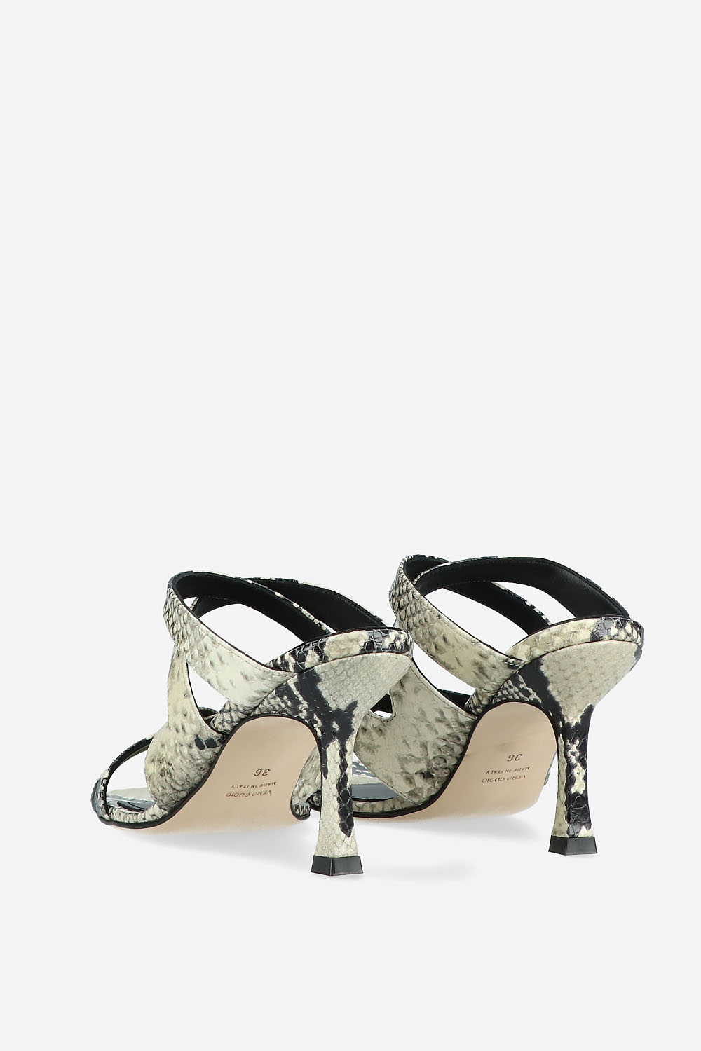 Go Flex python leather heeled sandals