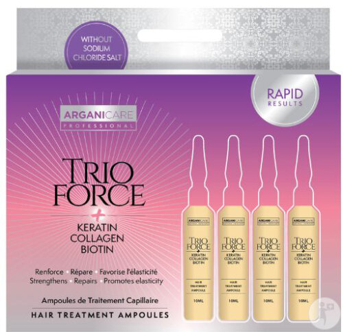 Arganicare Traitement Réparateur Avancé/Cure Cheveux 4 Semaines Ampoules 4x10ml