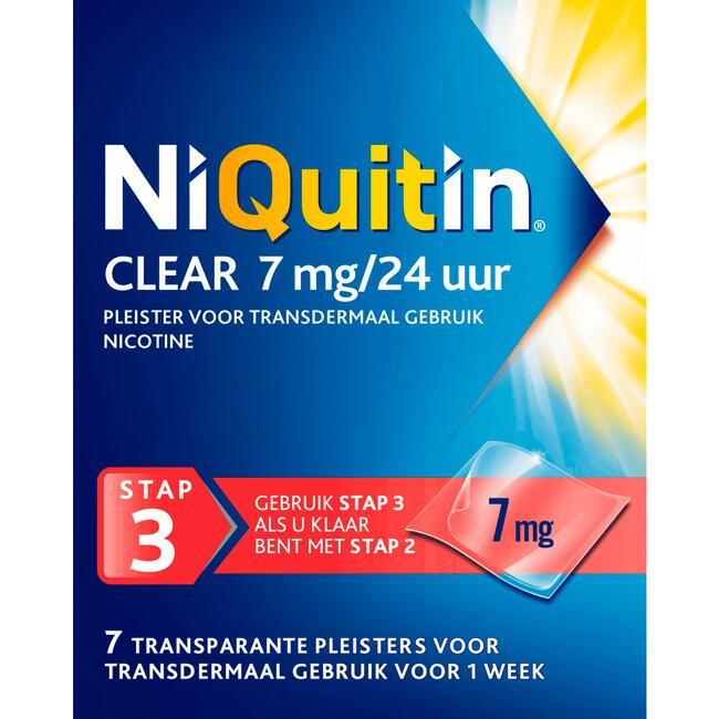 NiQuitin Clear Pleisters 7 mg Stoppen met roken