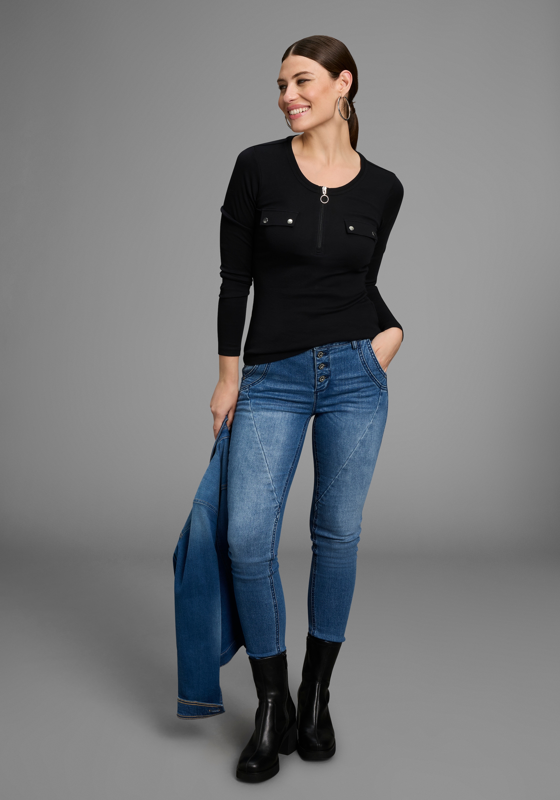 Bruno Banani Skinny-fit-Jeans , mit schrägen Nähten - NEUE KOLLEKTION