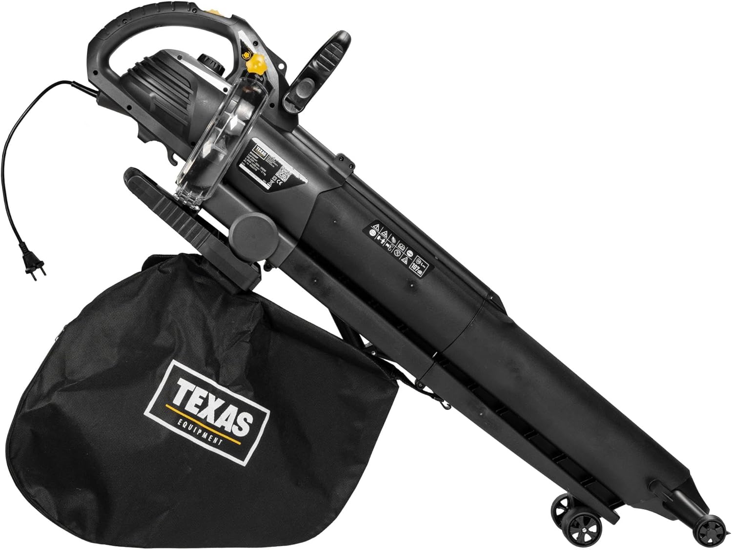 TEXAS BVX 3000P Laubsauger (Laubbläser, 3000 Watt Leistung, Integrierte Mulchfunktion, 30 Liter Fangsack)