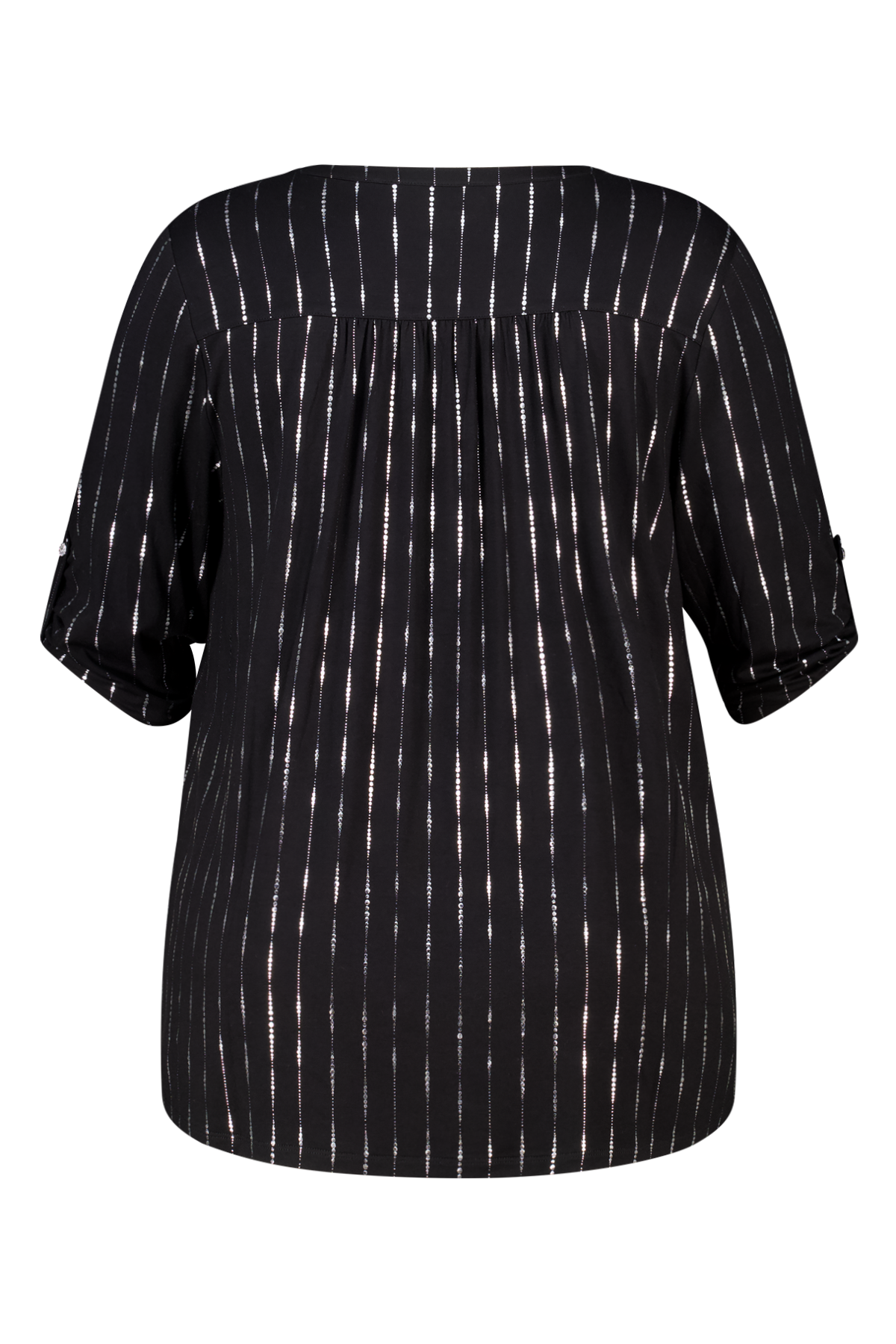 Top met print en foil print Zwart