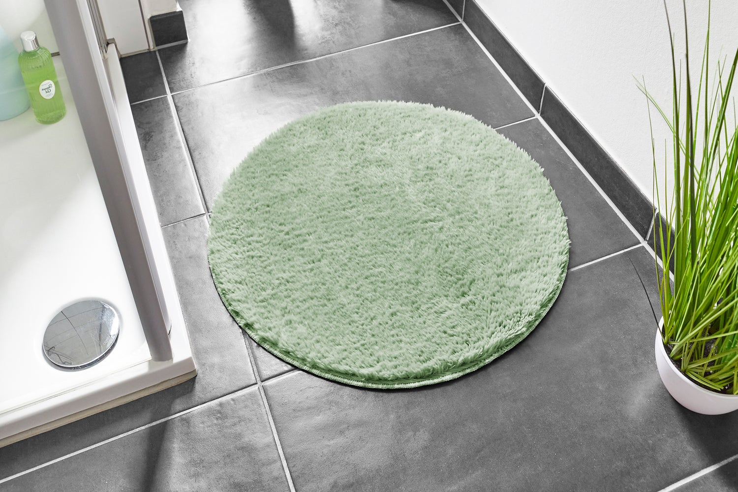 Badmat Florida, rond 60 cm, in salie