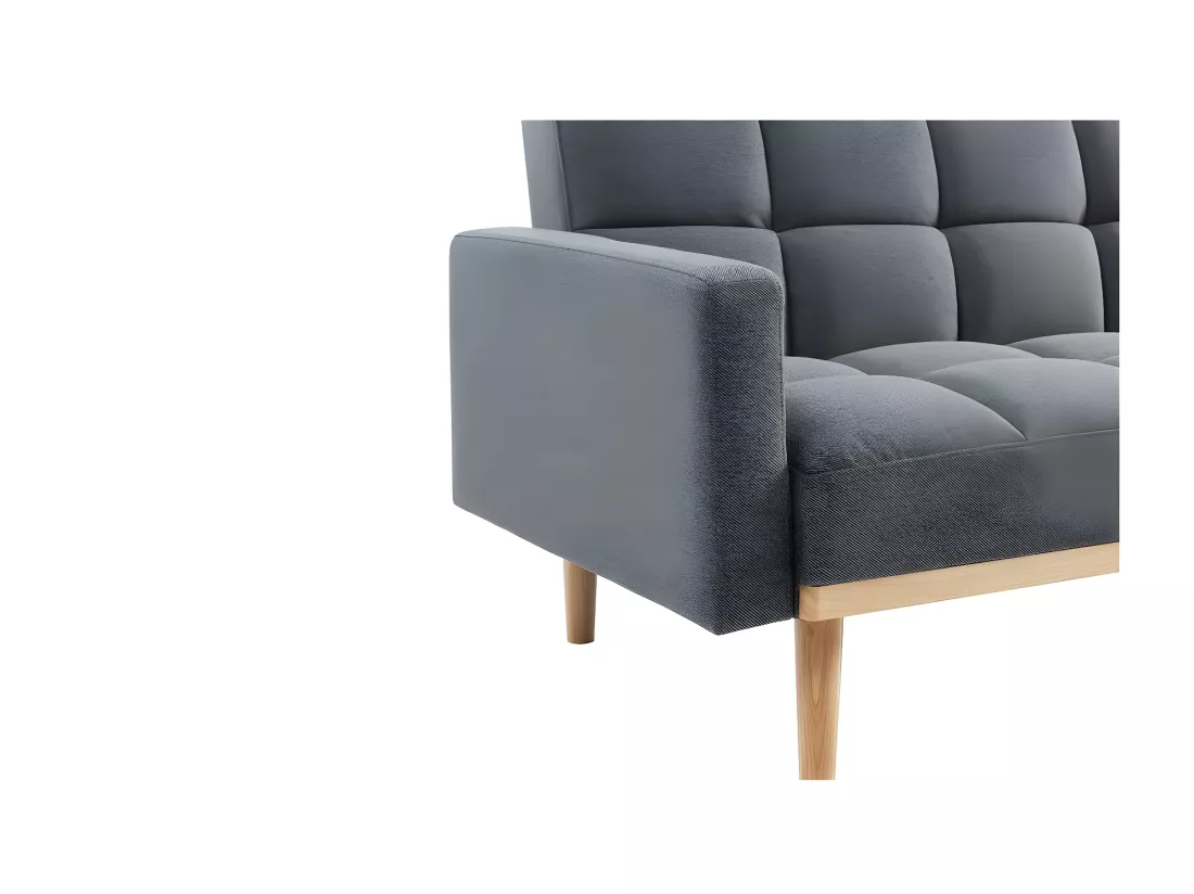 Canapé 3 places convertible gris ADONA