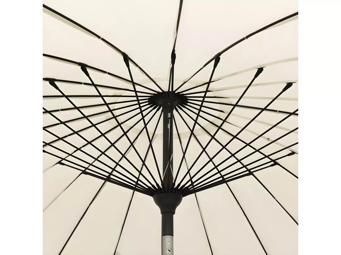 Parasol d'extérieur et mât avec aluminium 270 cm Blanc sable