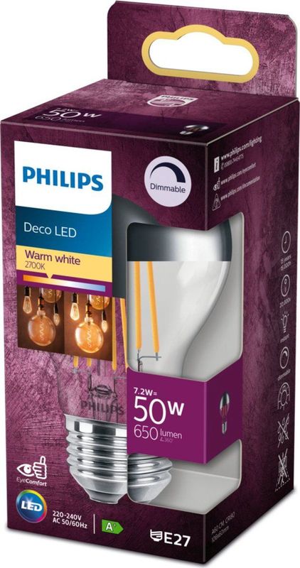 Philips - Led Classic A60 - Lamp - Dimbaar - Warmwit - E27