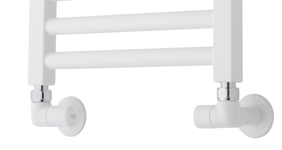 TVS Design Valves 150 aansluitset haaks wit