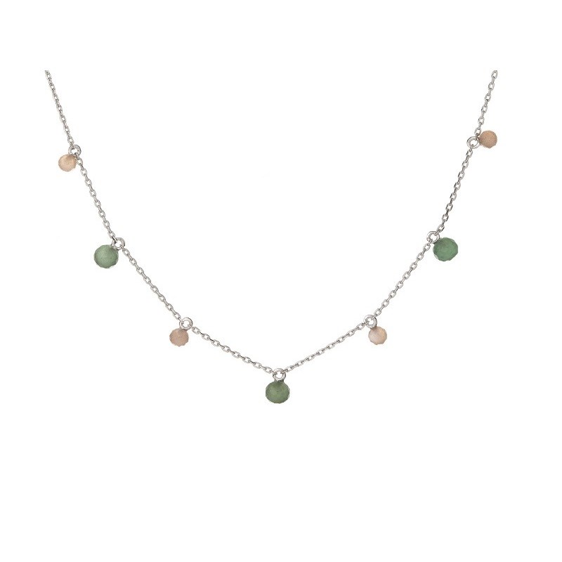 COLLIER PIERRES NATURELLES ARGENT