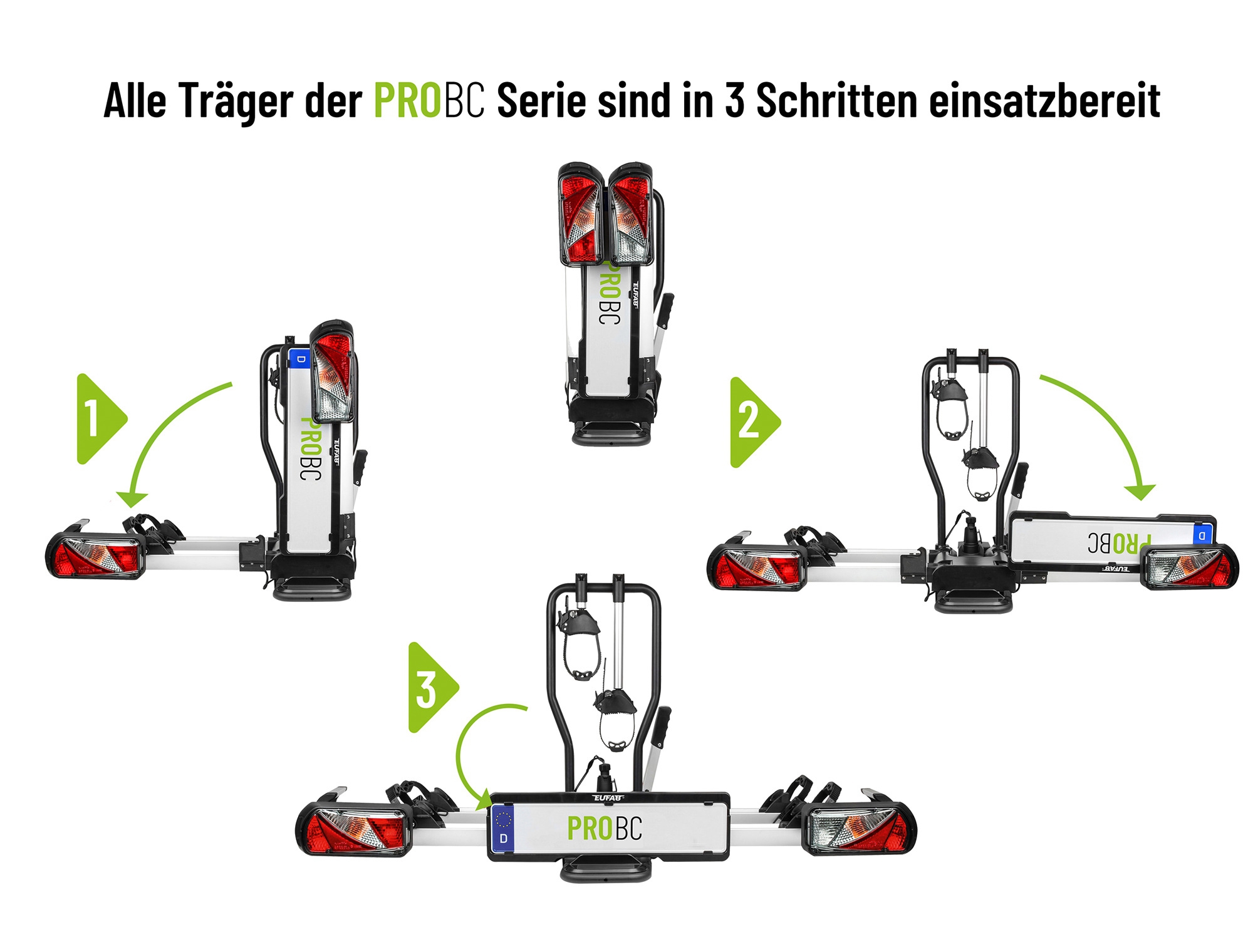 EUFAB Fahrradträger PROBC2  für 2 Fahrräder, E-Bike geeignet