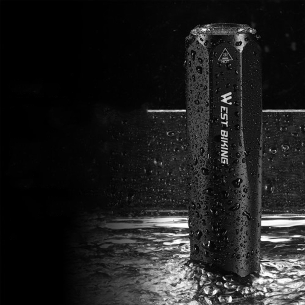 2600mAh Wiederaufladbares Aluminium USB Fahrrad Licht Intelligentes Velo LED Warnlicht IPX5 (600 Lumen) - Schwarz