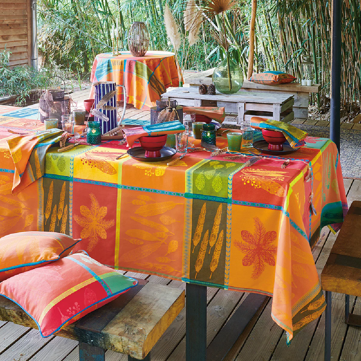 Nappe pur coton multicolore 180x250 Garnier Thiebaut
