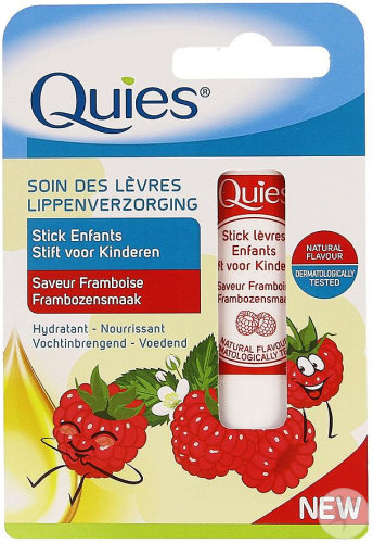 Quies Soin Des Lèvres Stick Enfants Saveur Framboise 4,5g