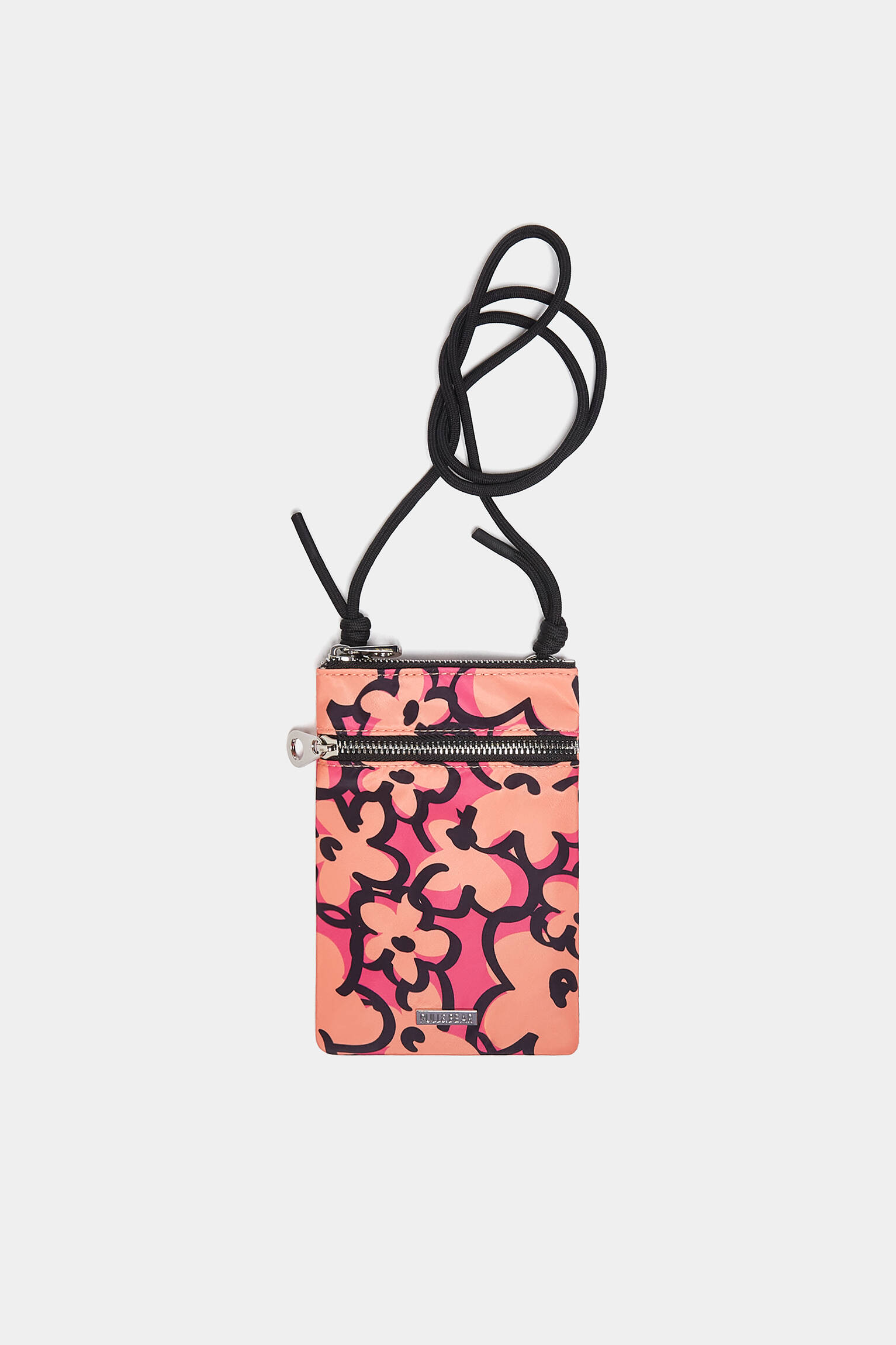 SUPORTE PARA CELULAR COM ZÍPER DUPLO - LARANJA