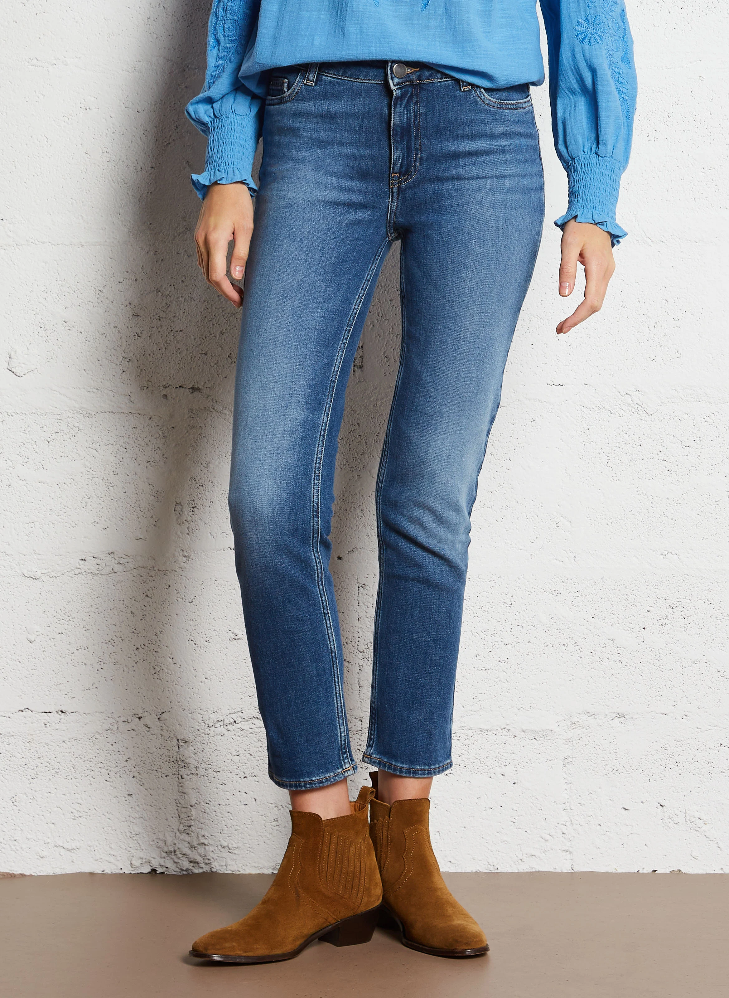 LOU - Jean slim en coton| Bleu