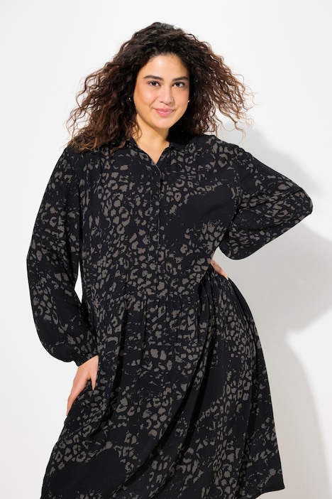 Hemdblusenkleid, Knopfleiste, Hemdkragen, Langarm