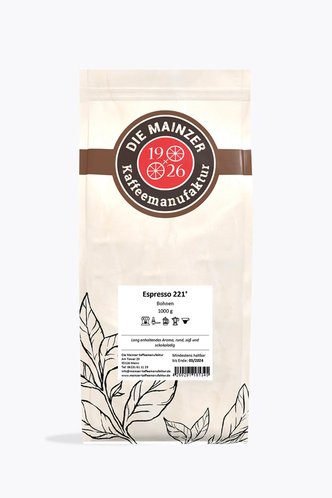 Mainzer Kaffeemanufaktur Espresso 221° 1kg