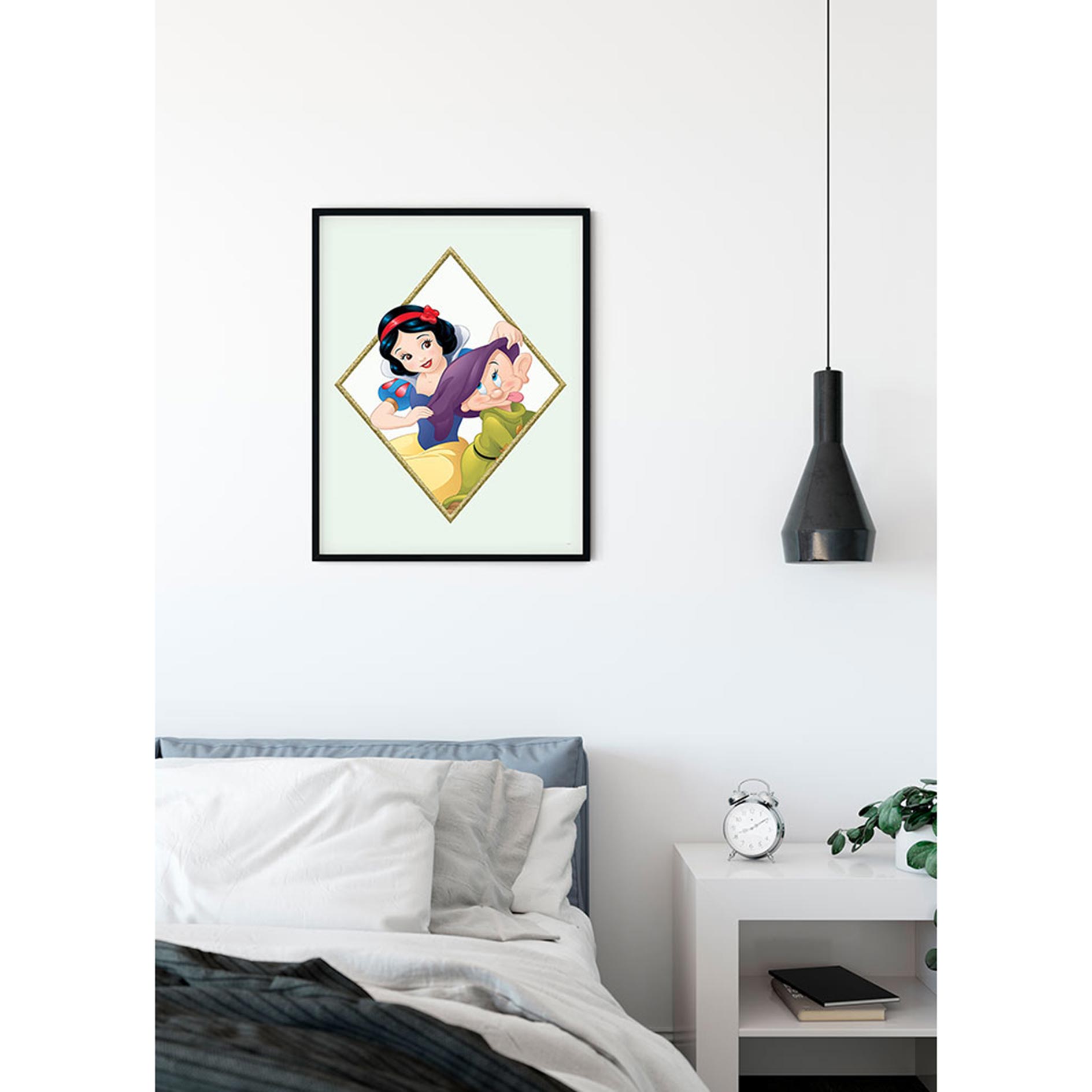 Wandbild SNOW WHITE & DOPEY - bunt - 50x70 cm