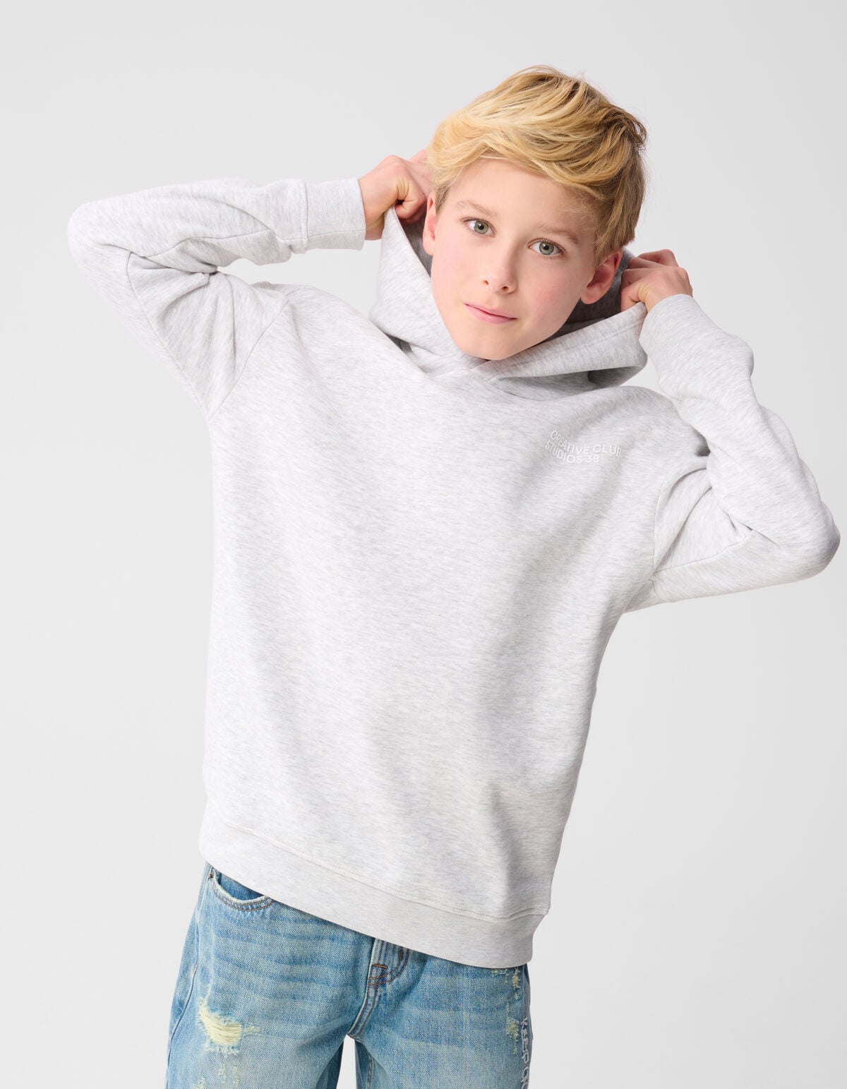 Minimal Hoodie Lichtgrijs