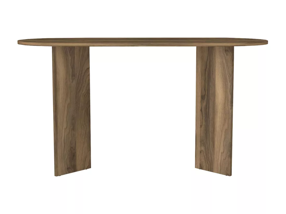 Bureau console - Coloris : Naturel foncé - TOPANIA