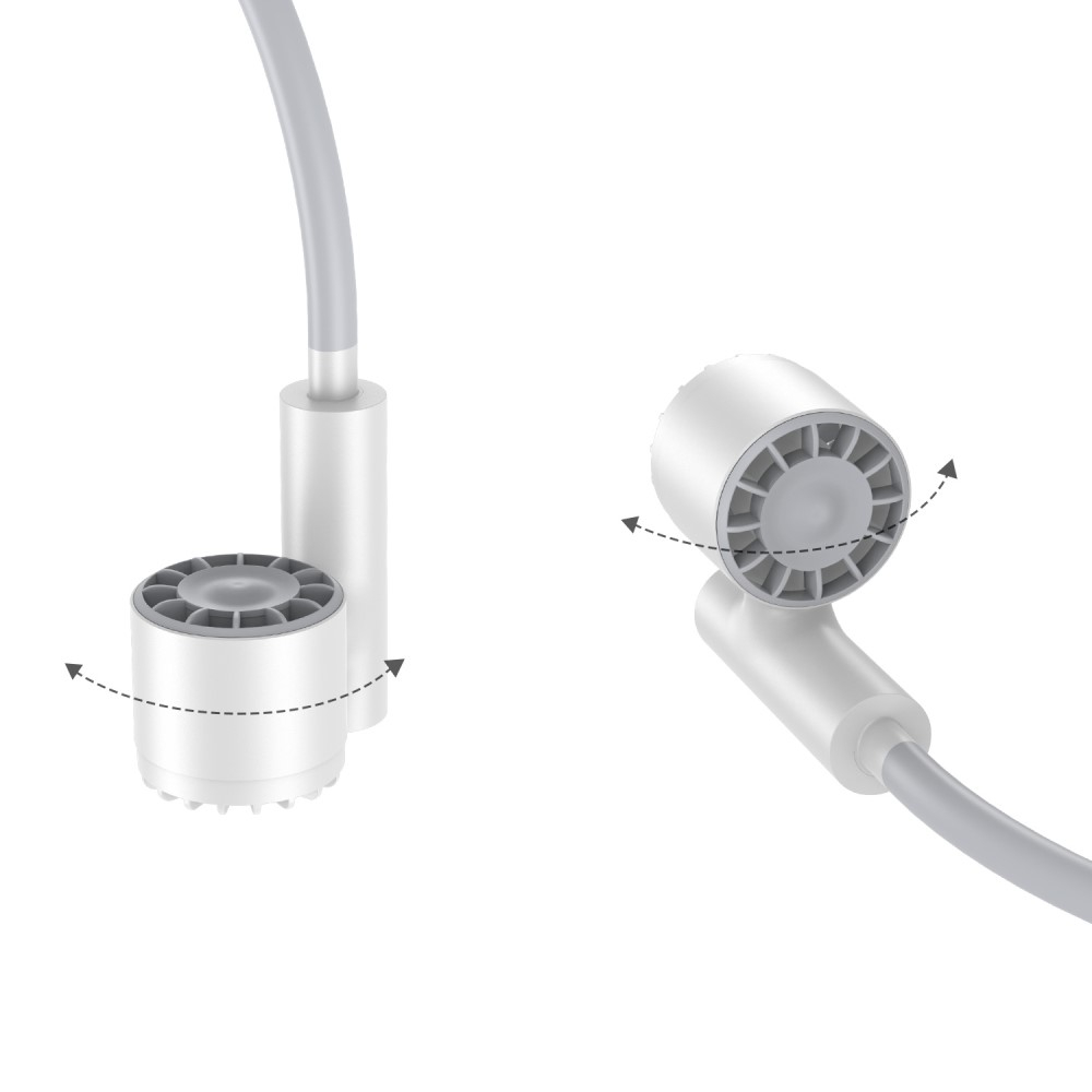 Flexibler Sport Nacken Dual Ventilator Lüfter Wiederaufladbar 1200 mAh mit 3 Stufen - Rosa / Grau
