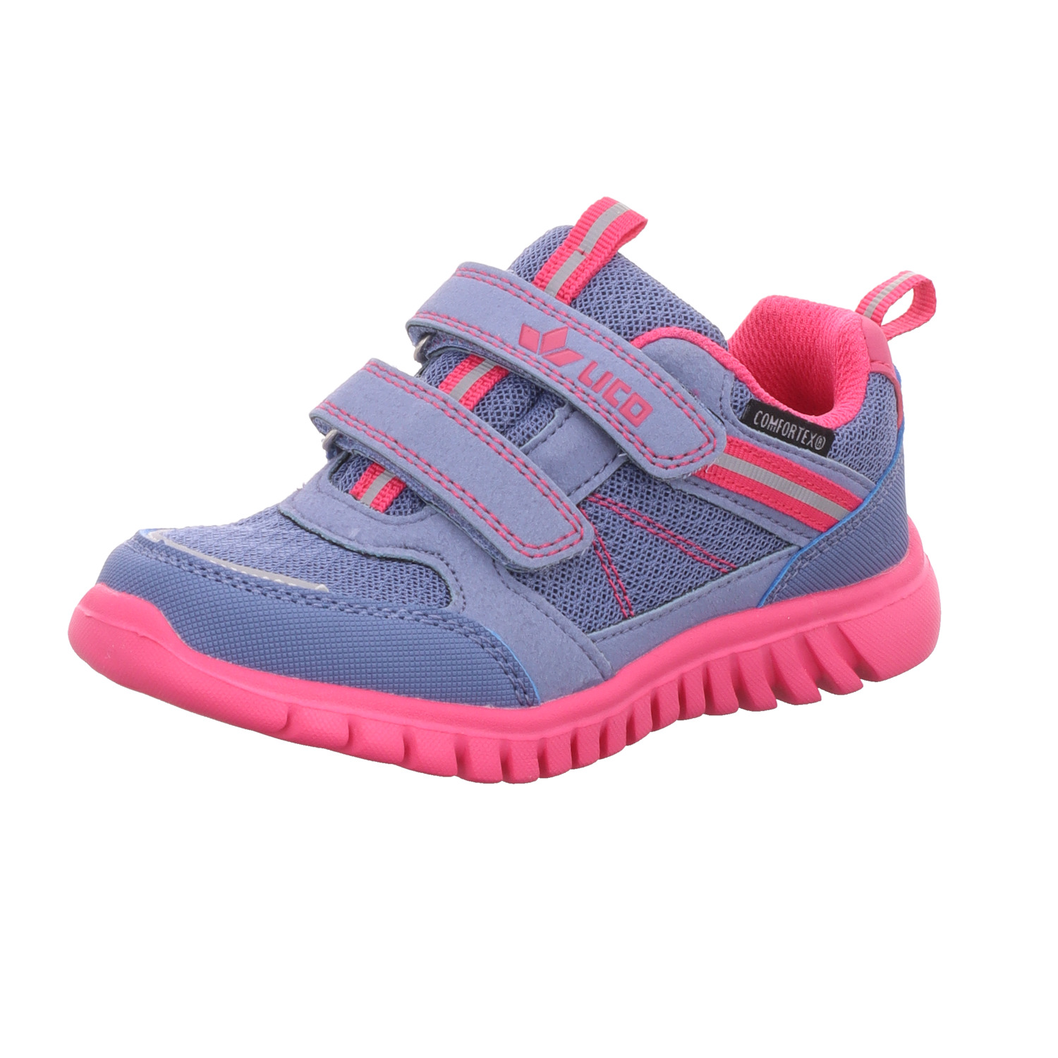 Lico Kinder-Mädchen-Sneaker-Slipper-Klettschuh Randy V A Blau-Lila-Pink