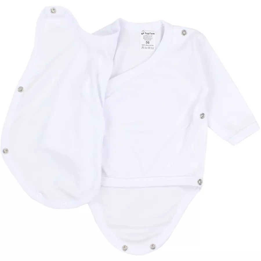 TupTam Baby Langarm Wickelbody im 5er Set weiß