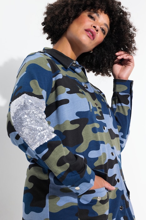 Sweat-Hemd, Camouflage, Pailletten-Patches