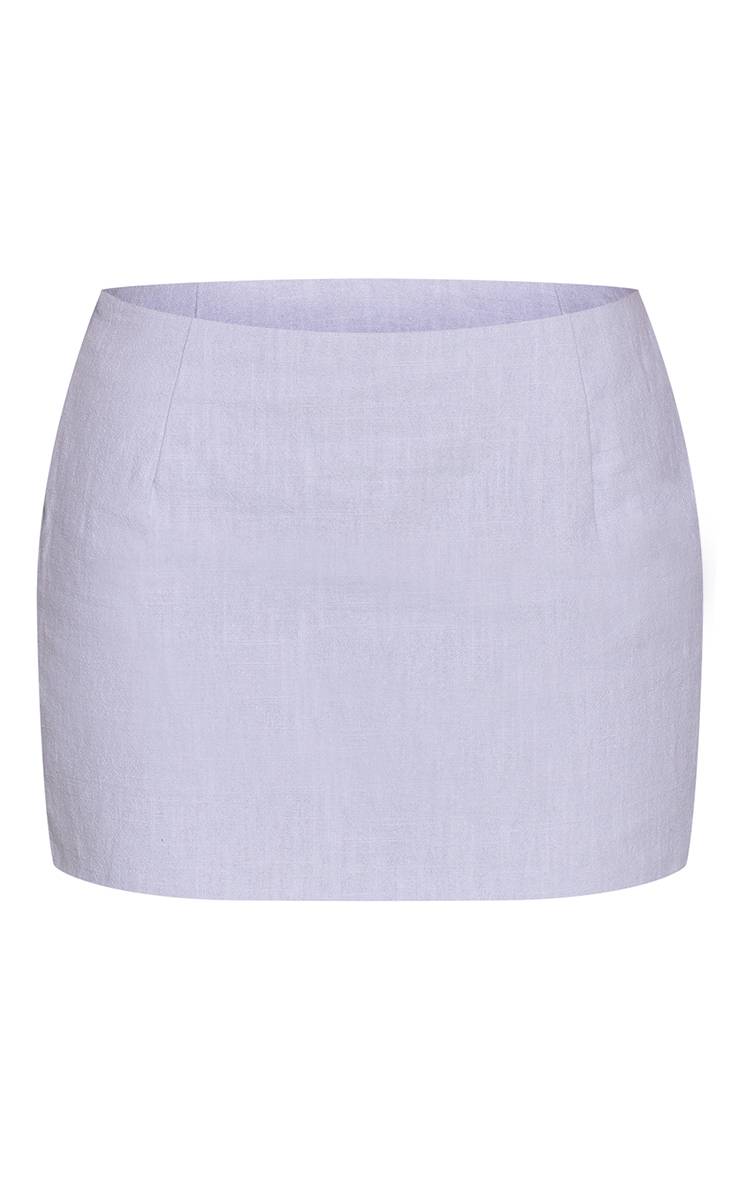 Bleu Layette Mini-jupe Évasée En Lin Premium Ensemble Coordonné