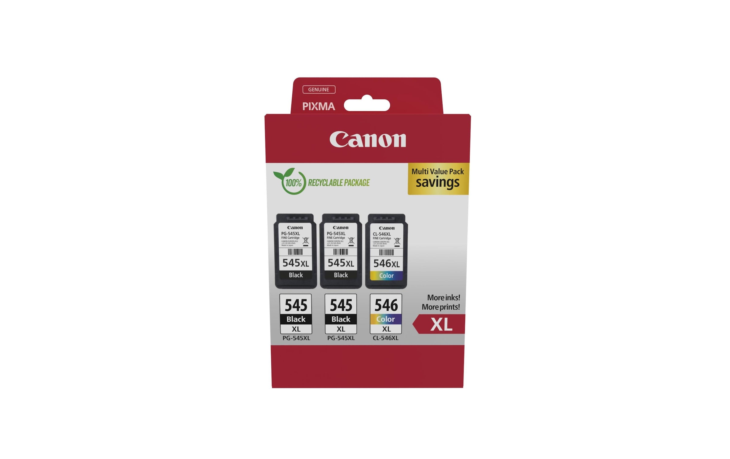 Canon Tintenpatrone »2x PG-545XL/1xCL-546XL Multipack Black/Cyan/Magenta/Yellow«