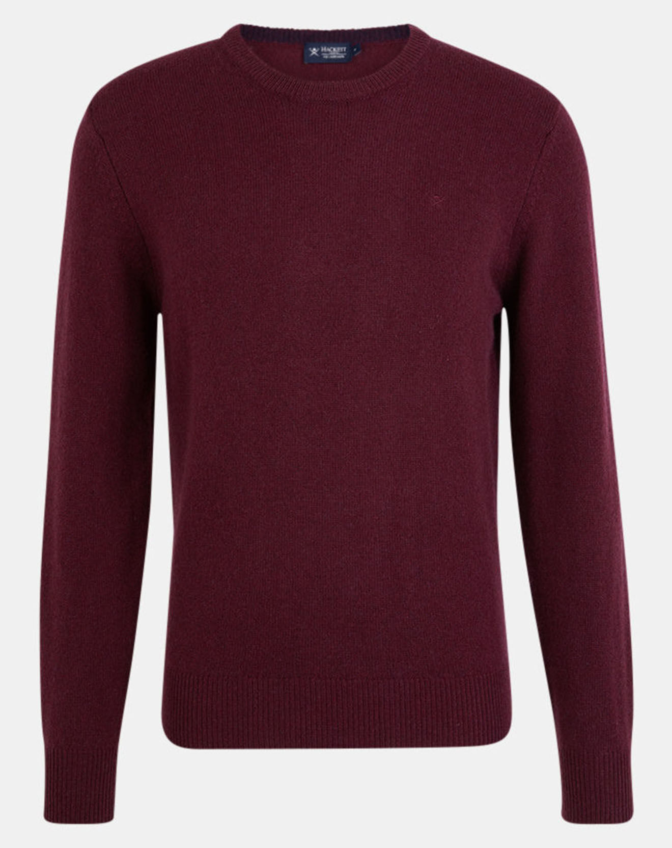 Hackett London Pull 100% Laine d'agneau bordeaux