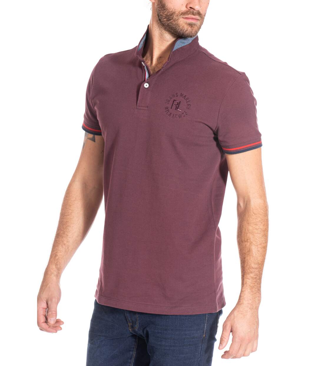 Polo col tunisien coton piqué GERONI VERT