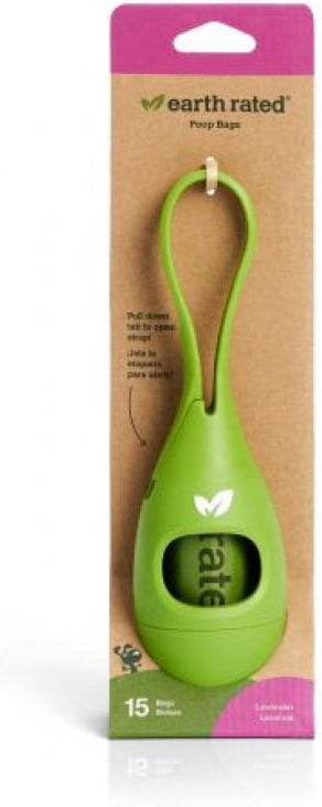 Earth Rated eco poepzakjes met houder lavendel 15 zakjes