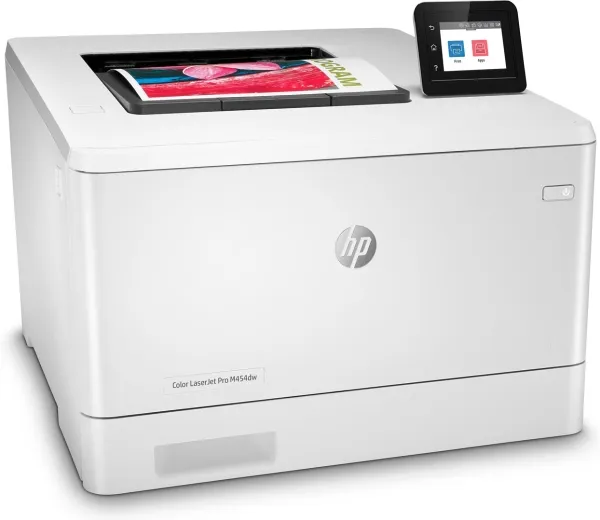HP Color LaserJet Pro M454dw - Printer - farve - Duplex - laser - A4/Legal - 38.400 x 600 dpi - op til 27 spm (mono) / op til 27 spm (farve) - kapacitet: 300 ark - USB 2.0, Gigabit LAN, Wi-Fi(n), USB vært