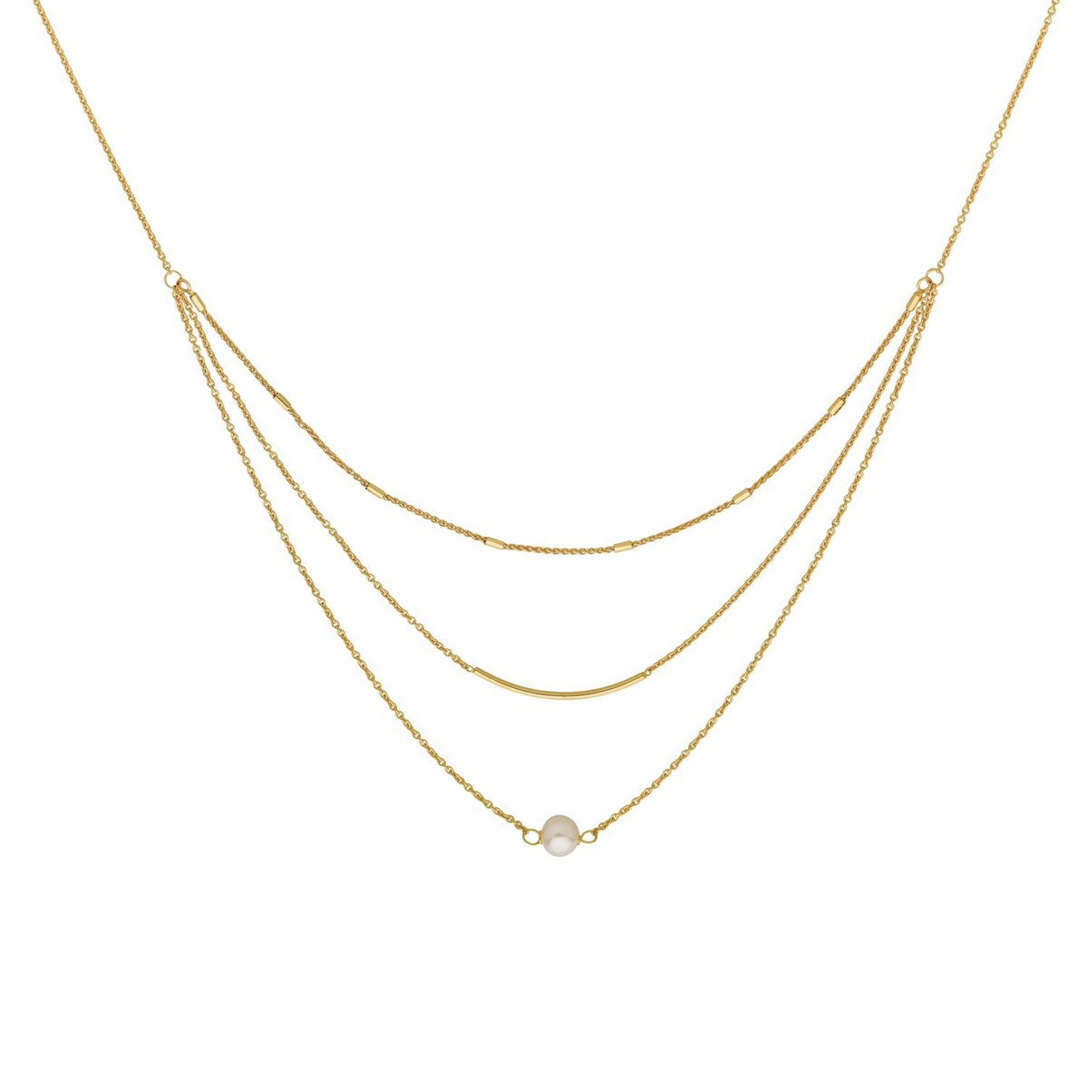 Collier Brillaxis multi-rang perle de culture