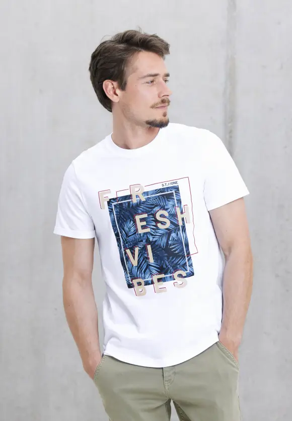 T-Shirt im Printmix - White