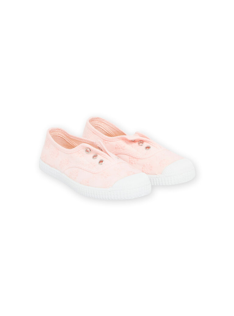 Tennis en toile rose clair enfant fille