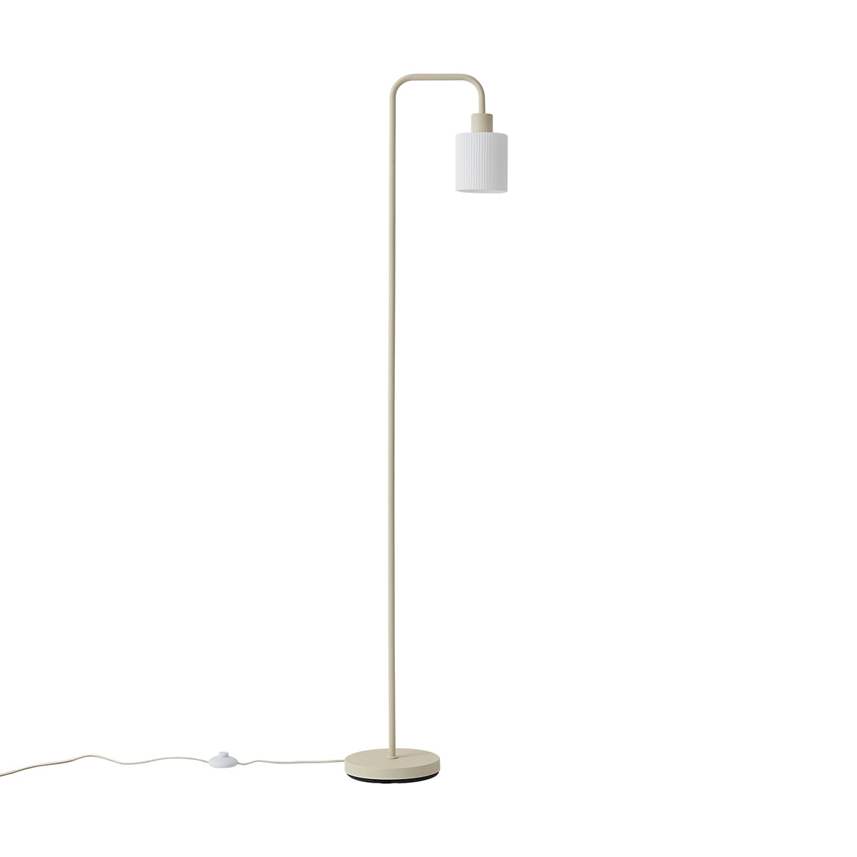 QAZQA Scandinavische vloerlamp beige met wit glas - Wisp