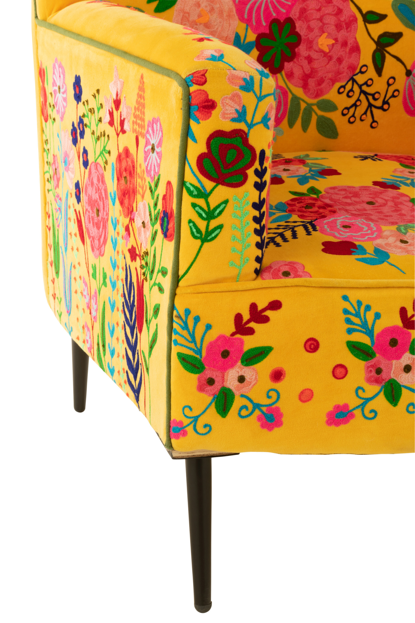 Fauteuil  Bloemen Mangohout Geel